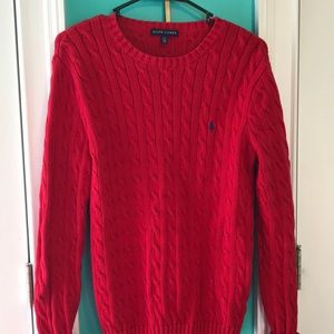 Ralph Lauren Cable Knit Red Sweater